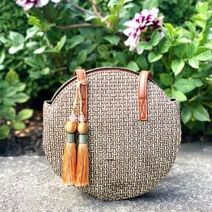 Boho Round Woven Shoulder Bag